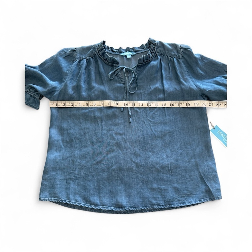 NWT Draper James Denim Ruffle Blouse Size Small - Picture 7 of 10